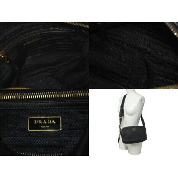 Prada Shoulder Bag Nylon Logo Leather - Picture 8 of 8